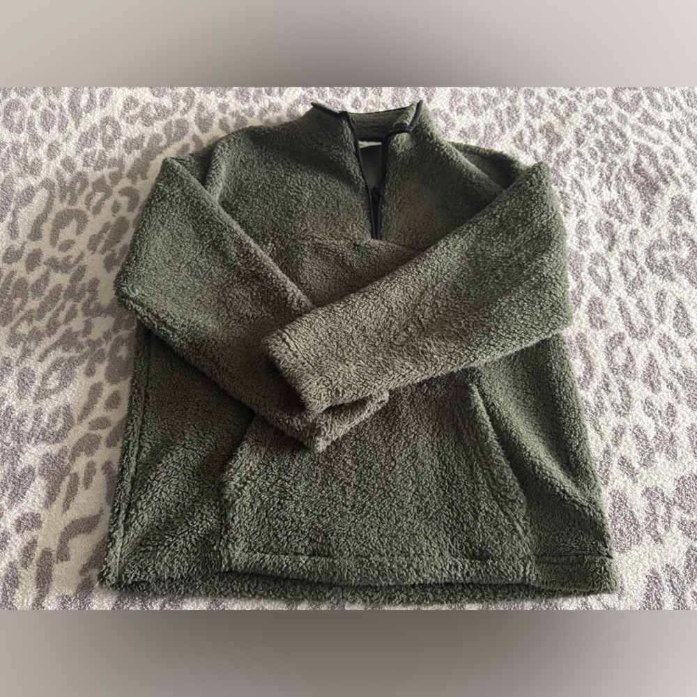 mens fleece quarter zip sweater